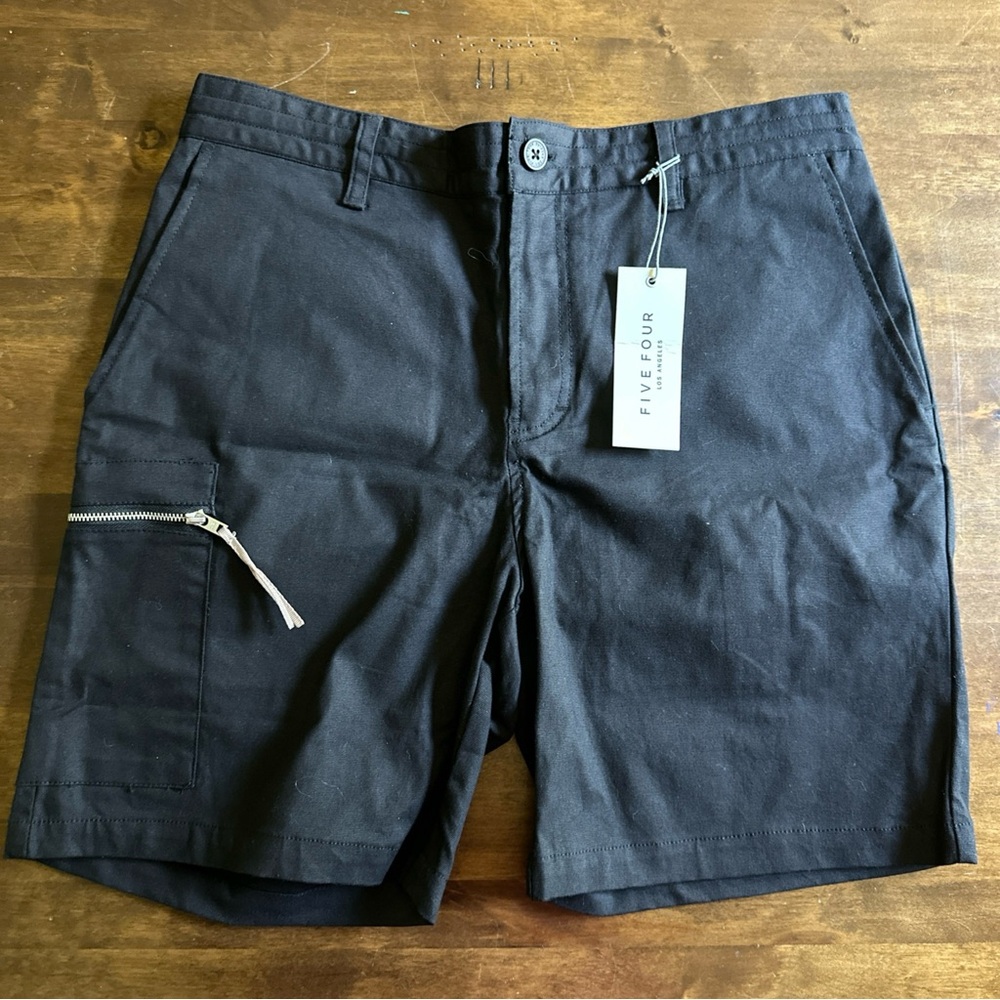 Five Four Los Angeles Mens‎ Shorts 32 Modern Black Kerouac Drawstring Inside NEW